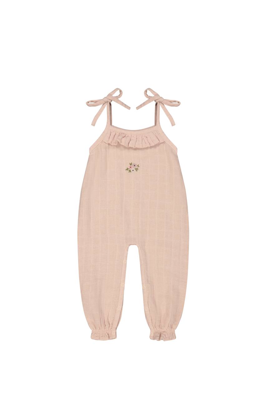 Organic Cotton Muslin Phillipa Jumpsuit - Dusky Rose