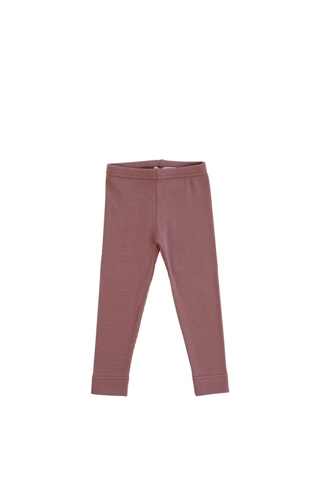 Organic Cotton Fine Rib Legging - Berry Tea