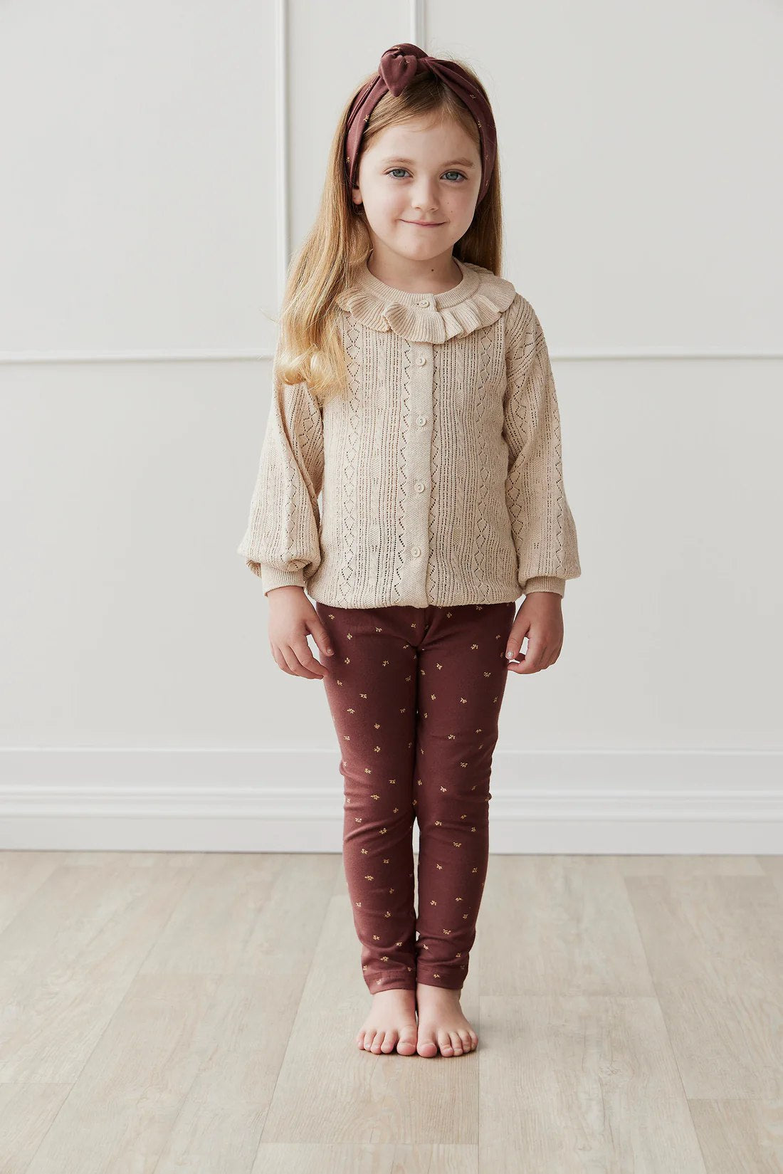 Organic Cotton Ana Legging - Lea Floral Deep Brown (1YR)