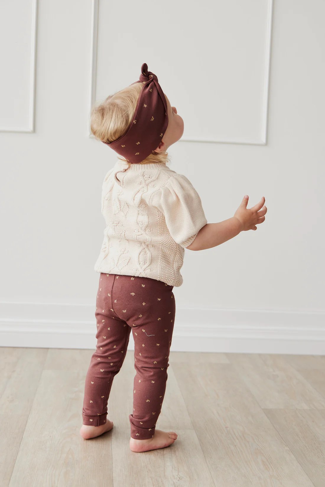 Organic Cotton Ana Legging - Lea Floral Deep Brown (1YR)