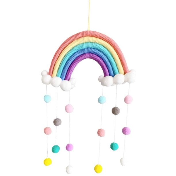 Rainbow macrame decor