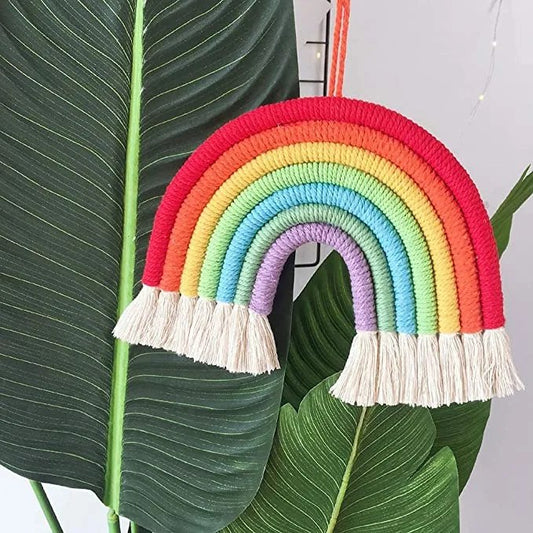 Rainbow macrame decor